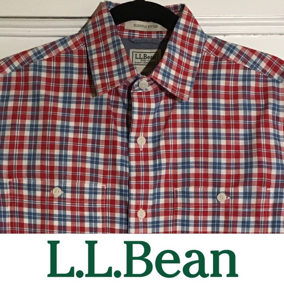L.L. Bean Other - 3/$20 L.L. Bean fit red blue plaid button shirt S